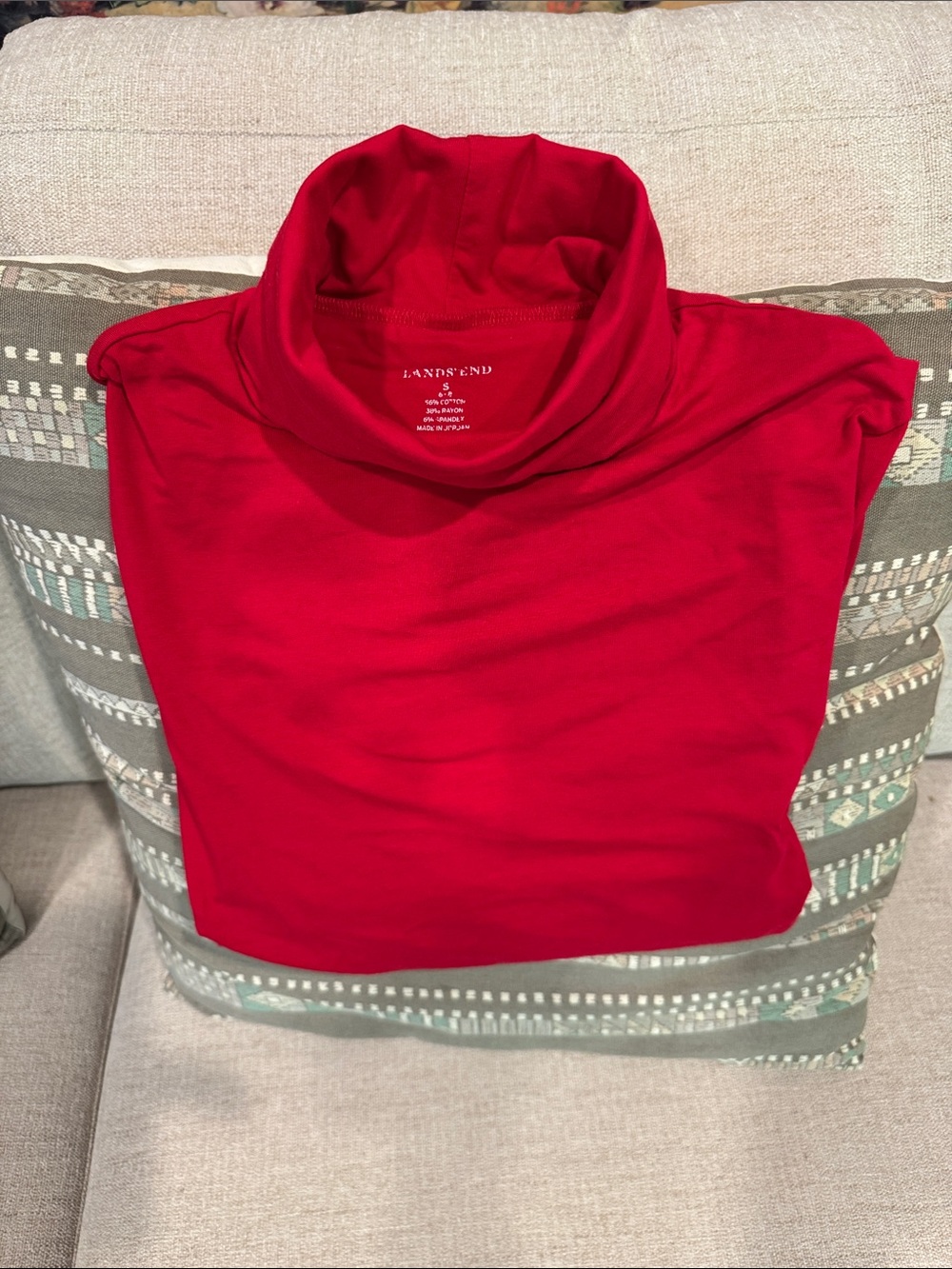 Lands' End Women’s Red Turtleneck